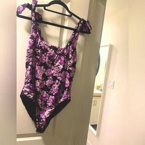 Black & Purple Floral BeachRiot One Piece